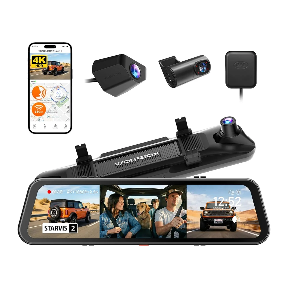 Wolfbox G900 TriPro dash cam